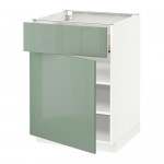 МЕТОД / ФОРВАРА Напольный шкаф с ящиком/дверью - белый, Калларп глянцевый светло-зеленый, 60x60 см МЕТОД / ФОРВАРА Напольный шкаф с ящиком/дверью - белый, Калларп глянцевый светло-зеленый, 60x60 см