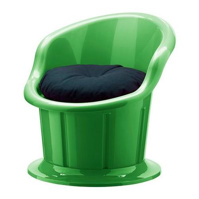 ПОПТОРП Кресло с подушкой-сиденьем - зеленый/черный
