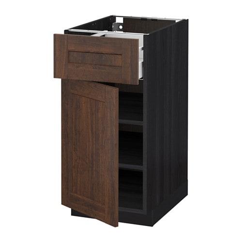 МЕТОД / МАКСИМЕРА Напольный шкаф с ящиком/дверью - под дерево черный, Эдсерум под дерево коричневый, 40x60 см МЕТОД / МАКСИМЕРА Напольный шкаф с ящиком/дверью - под дерево черный, Эдсерум под дерево коричневый, 40x60 см