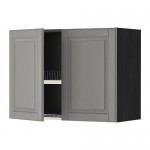 МЕТОД Навесной шкаф с посуд суш/2 дврц - под дерево черный, Будбин серый, 80x60 см МЕТОД Навесной шкаф с посуд суш/2 дврц - под дерево черный, Будбин серый, 80x60 см