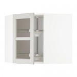 МЕТОД Углов навесн шк с врщ скц/сткл дв - белый, Лерх светло-серый, 68x60 см МЕТОД Углов навесн шк с врщ скц/сткл дв - белый, Лерх светло-серый, 68x60 см