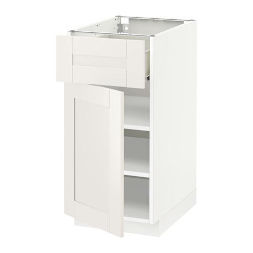 МЕТОД / ФОРВАРА Напольный шкаф с ящиком/дверью - 40x60 см, Сэведаль белый, белый МЕТОД / ФОРВАРА Напольный шкаф с ящиком/дверью - 40x60 см, Сэведаль белый, белый