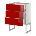 МЕТОД / ФОРВАРА Напольн шкаф 3фронт пнл/2низ/2ср ящ - 60x37x60 см, Рингульт глянцевый красный, белый МЕТОД / ФОРВАРА Напольн шкаф 3фронт пнл/2низ/2ср ящ - 60x37x60 см, Рингульт глянцевый красный, белый