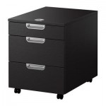 ГАЛАНТ Тумба с ящиками на колесах - черно-коричневый