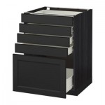 МЕТОД / ФОРВАРА Напольный шкаф с 5 ящиками - 60x60 см, Лаксарби черно-коричневый, под дерево черный МЕТОД / ФОРВАРА Напольный шкаф с 5 ящиками - 60x60 см, Лаксарби черно-коричневый, под дерево черный