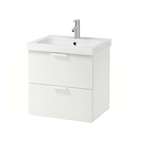 ГОДМОРГОН / ОДЕНСВИК Шкаф для раковины с 2 ящ - белый ГОДМОРГОН / ОДЕНСВИК Шкаф для раковины с 2 ящ - белый