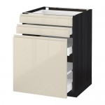 МЕТОД / МАКСИМЕРА Нплн шк с вдв мдл/2 фрнт - под дерево черный, Воксторп глянцевый светло-бежевый, 60x60 см МЕТОД / МАКСИМЕРА Нплн шк с вдв мдл/2 фрнт - под дерево черный, Воксторп глянцевый светло-бежевый, 60x60 см