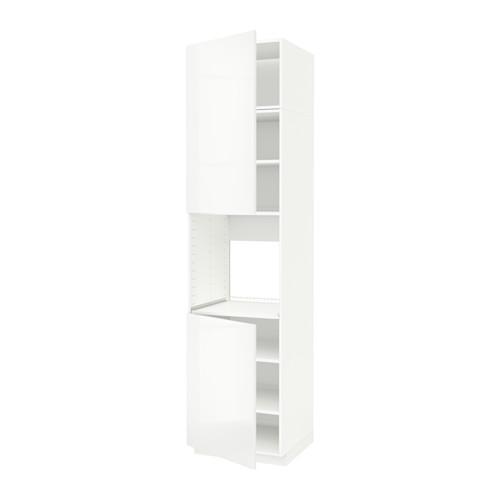 МЕТОД Высок шкаф д/духовки/2дверцы/полки - белый, Рингульт глянцевый белый, 60x60x240 см МЕТОД Высок шкаф д/духовки/2дверцы/полки - белый, Рингульт глянцевый белый, 60x60x240 см