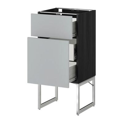 МЕТОД / ФОРВАРА Наполн шк 2 фрнт/3 средн ящ - 40x37x60 см, Веддинге серый, под дерево черный