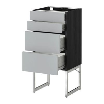 МЕТОД / ФОРВАРА Нплн шк 4 фронт/2 низк/2средн ящ - 40x37x60 см, Веддинге серый, под дерево черный МЕТОД / ФОРВАРА Нплн шк 4 фронт/2 низк/2средн ящ - 40x37x60 см, Веддинге серый, под дерево черный