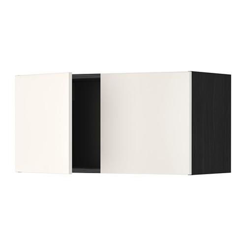 МЕТОД Навесной шкаф с 2 дверями - под дерево черный, Веддинге белый