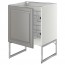 МЕТОД Напольный шкаф с проволочн ящиками - белый, Будбин серый, 60x60x60 см