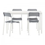 МЕЛЬТОРП/АДДЕ Стол и 4 стула