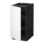 МЕТОД Напольный шкаф с полками - под дерево черный, Воксторп белый, 40x60 см