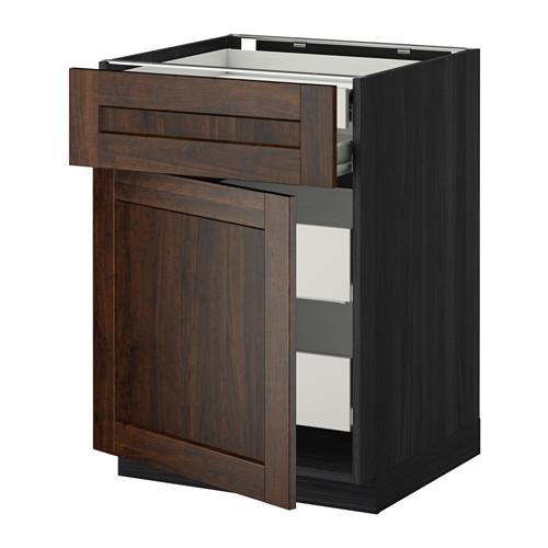 МЕТОД / ФОРВАРА Нплн шк дв/фрнт/2нзк/2срд ящ - под дерево черный, Эдсерум под дерево коричневый, 60x60 см МЕТОД / ФОРВАРА Нплн шк дв/фрнт/2нзк/2срд ящ - под дерево черный, Эдсерум под дерево коричневый, 60x60 см