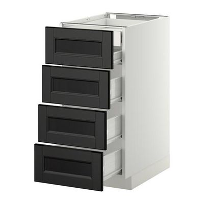 МЕТОД / ФОРВАРА Нплн шк 4фрнт/2нзк/3срд ящ - 40x60 см, Лаксарби черно-коричневый, белый МЕТОД / ФОРВАРА Нплн шк 4фрнт/2нзк/3срд ящ - 40x60 см, Лаксарби черно-коричневый, белый