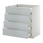 МЕТОД / МАКСИМЕРА Напольн шкаф 4 фронт панели/4 ящика - 80x60 см, Веддинге серый, белый МЕТОД / МАКСИМЕРА Напольн шкаф 4 фронт панели/4 ящика - 80x60 см, Веддинге серый, белый