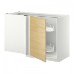 МЕТОД Угловой напол шкаф с выдвижн секц - Тингсрид под березу, белый МЕТОД Угловой напол шкаф с выдвижн секц - Тингсрид под березу, белый