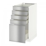 МЕТОД / ФОРВАРА Напольный шкаф с 5 ящиками - 40x60 см, Гревста нержавеющ сталь, белый МЕТОД / ФОРВАРА Напольный шкаф с 5 ящиками - 40x60 см, Гревста нержавеющ сталь, белый
