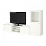 БЕСТО Шкаф для ТВ, комбин/стеклян дверцы - направляющие ящика, плавно закр, Лаппвикен/Синдвик белый прозрачное стекло БЕСТО Шкаф для ТВ, комбин/стеклян дверцы - направляющие ящика, плавно закр, Лаппвикен/Синдвик белый прозрачное стекло