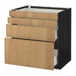 МЕТОД / ФОРВАРА Напольн шкаф 4 фронт панели/4 ящика - 80x60 см, Экестад дуб, под дерево черный МЕТОД / ФОРВАРА Напольн шкаф 4 фронт панели/4 ящика - 80x60 см, Экестад дуб, под дерево черный