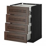 МЕТОД / ФОРВАРА Нплн шк 4фрнт/2нзк/3срд ящ - под дерево черный, Эдсерум под дерево коричневый, 60x60 см МЕТОД / ФОРВАРА Нплн шк 4фрнт/2нзк/3срд ящ - под дерево черный, Эдсерум под дерево коричневый, 60x60 см