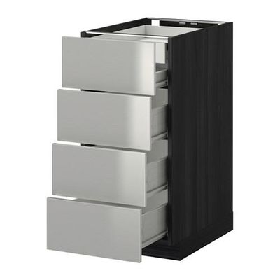МЕТОД / ФОРВАРА Нплн шк 4фрнт/2нзк/3срд ящ - 40x60 см, Гревста нержавеющ сталь, под дерево черный МЕТОД / ФОРВАРА Нплн шк 4фрнт/2нзк/3срд ящ - 40x60 см, Гревста нержавеющ сталь, под дерево черный