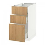 МЕТОД / ФОРВАРА Напольный шкаф с 3 ящиками - 40x60 см, Экестад дуб, белый МЕТОД / ФОРВАРА Напольный шкаф с 3 ящиками - 40x60 см, Экестад дуб, белый