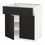 МЕТОД / ФОРВАРА Напольный шкаф+ящик/2дверцы - белый, Кунгсбакка антрацит МЕТОД / ФОРВАРА Напольный шкаф+ящик/2дверцы - белый, Кунгсбакка антрацит