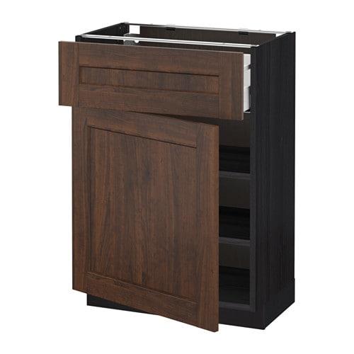 МЕТОД / МАКСИМЕРА Напольный шкаф с ящиком/дверью - под дерево черный, Эдсерум под дерево коричневый, 60x37 см МЕТОД / МАКСИМЕРА Напольный шкаф с ящиком/дверью - под дерево черный, Эдсерум под дерево коричневый, 60x37 см