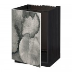 МЕТОД Напольный шкаф для раковины - под дерево черный, Кальвиа с печатным рисунком