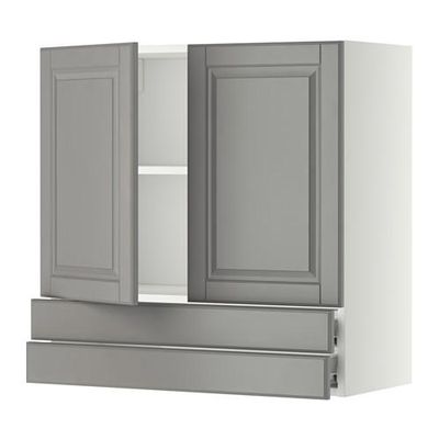 МЕТОД / ФОРВАРА Навесной шкаф/2дверцы/2ящика - 80x80 см, Будбин серый, белый МЕТОД / ФОРВАРА Навесной шкаф/2дверцы/2ящика - 80x80 см, Будбин серый, белый