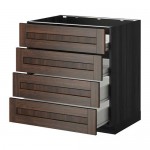 МЕТОД / ФОРВАРА Напольн шкаф 4 фронт панели/4 ящика - под дерево черный, Эдсерум под дерево коричневый, 80x60 см МЕТОД / ФОРВАРА Напольн шкаф 4 фронт панели/4 ящика - под дерево черный, Эдсерум под дерево коричневый, 80x60 см