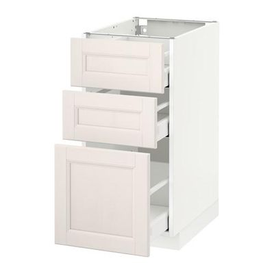 МЕТОД / МАКСИМЕРА Напольный шкаф с 3 ящиками - 40x60 см, Лаксарби белый, белый