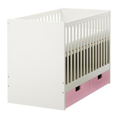 СТУВА Кроватка детская с ящиками - розовый