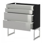 МЕТОД / ФОРВАРА Нплн шк 4 фронт/2 низк/2средн ящ - 80x37x60 см, Гревста нержавеющ сталь, под дерево черный МЕТОД / ФОРВАРА Нплн шк 4 фронт/2 низк/2средн ящ - 80x37x60 см, Гревста нержавеющ сталь, под дерево черный