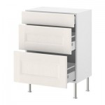 ФАКТУМ Напольный шкаф с 3 ящиками - Рамшё белый, 80x37 см ФАКТУМ Напольный шкаф с 3 ящиками - Рамшё белый, 80x37 см