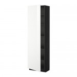 МЕТОД Высок шкаф с полками - под дерево черный, Рингульт глянцевый белый, 60x37x200 см МЕТОД Высок шкаф с полками - под дерево черный, Рингульт глянцевый белый, 60x37x200 см