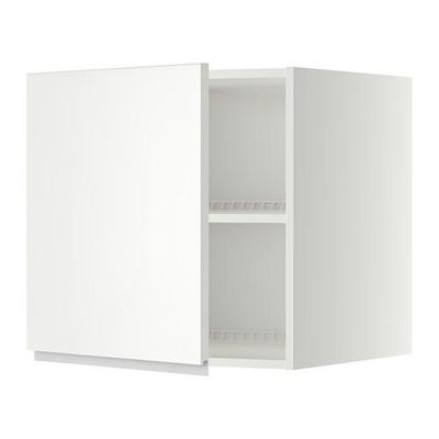 МЕТОД Верх шкаф на холодильн/морозильн - 60x60 см, Нодста белый/алюминий, белый МЕТОД Верх шкаф на холодильн/морозильн - 60x60 см, Нодста белый/алюминий, белый