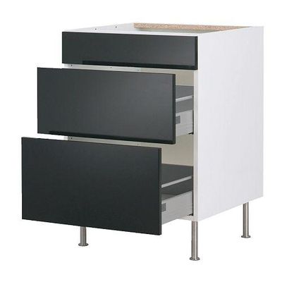 ФАКТУМ Напольный шкаф с 3 ящиками - Абстракт черный, 60 см