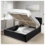 МАЛЬМ Кровать с подъемным механизмом - 140x200 см, черно-коричневый
