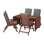 ÄPPLARÖ стол+4 кресла, д/сада черный