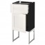 МЕТОД / МАКСИМЕРА Напольный шкаф с ящиком/дверью - под дерево черный, Сэведаль белый, 40x37x60 см