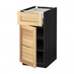 МЕТОД / ФОРВАРА Напольн шкаф двр/фр пнл/плк/2низ ящ - под дерево черный, Торхэмн естественный ясень, 40x60 см МЕТОД / ФОРВАРА Напольн шкаф двр/фр пнл/плк/2низ ящ - под дерево черный, Торхэмн естественный ясень, 40x60 см