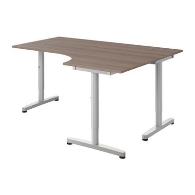 ГАЛАНТ Углов письм стол правый - серый, Т-образная ножка