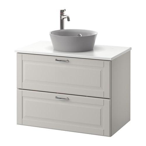 ГОДМОРГОН/ТОЛКЕН / КАТТЕВИК Шкаф со столешницей 40см раковина - Кашён светло-серый ГОДМОРГОН/ТОЛКЕН / КАТТЕВИК Шкаф со столешницей 40см раковина - Кашён светло-серый