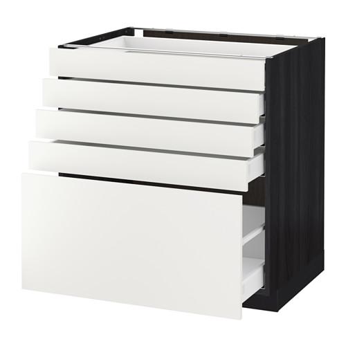 МЕТОД / МАКСИМЕРА Напольный шкаф с 5 ящиками - под дерево черный, Хэггеби белый, 80x60 см МЕТОД / МАКСИМЕРА Напольный шкаф с 5 ящиками - под дерево черный, Хэггеби белый, 80x60 см