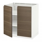 МЕТОД Напол шкаф с полками/2двери - белый, Воксторп под грецкий орех, 80x60 см МЕТОД Напол шкаф с полками/2двери - белый, Воксторп под грецкий орех, 80x60 см