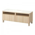 БЕСТО Тумба д/ТВ с ящиками - направляющие ящика,нажимные, Лаппвикен под беленый дуб