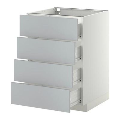 МЕТОД / ФОРВАРА Напольн шкаф 4 фронт панели/4 ящика - 60x60 см, Веддинге серый, белый МЕТОД / ФОРВАРА Напольн шкаф 4 фронт панели/4 ящика - 60x60 см, Веддинге серый, белый